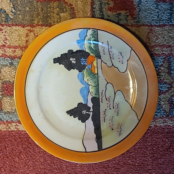 JAPANESE HANDPAINTED LUSTERWARE LANDSCAPE DECORATIVE PLATES SET OF 5 - Picture 2 of 12